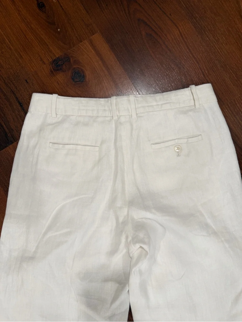 J.Crew Women’s Size 6 White Wide-Leg Dress Pants Trousers 100% linen